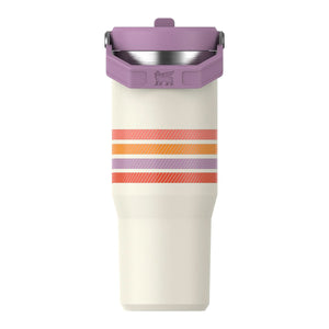 Botella Térmica Stanley Flip Straw Cream Lilac Stripe | 887 ml