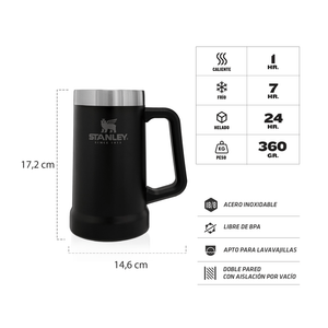 Vaso de Cerveza Adventure Negro | 709 ml